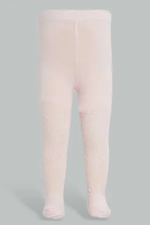 Pink Textured Stockings For Baby Girls