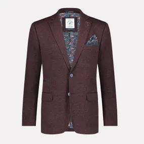 Pique Slim Fit Fashion Blazer / Burgundy