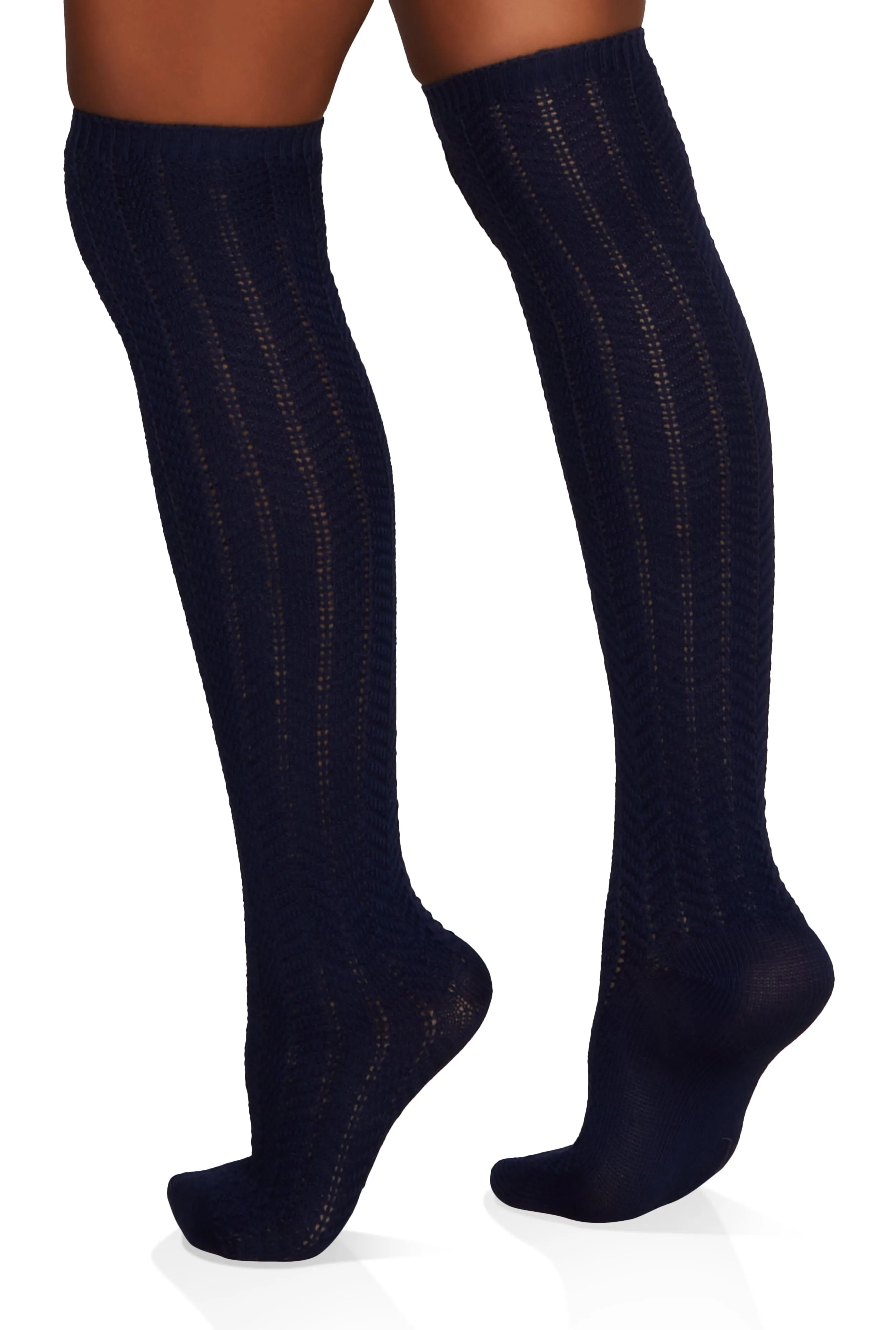 Pointelle Knit Knee High Socks Size 9-11