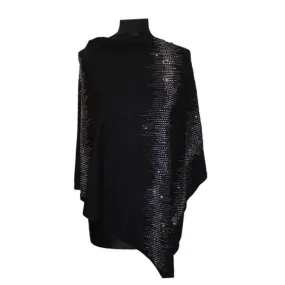 Poncho with Embellished Detail - Black