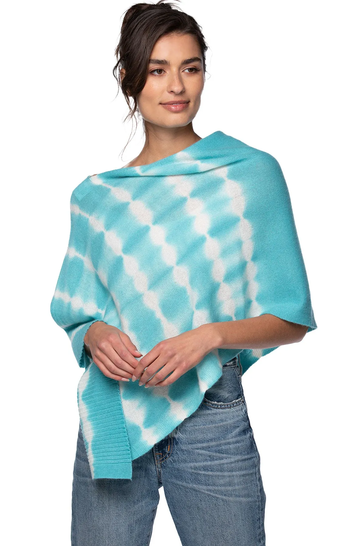 Poolside Poncho Cashmere |  Ocean Tie Dye