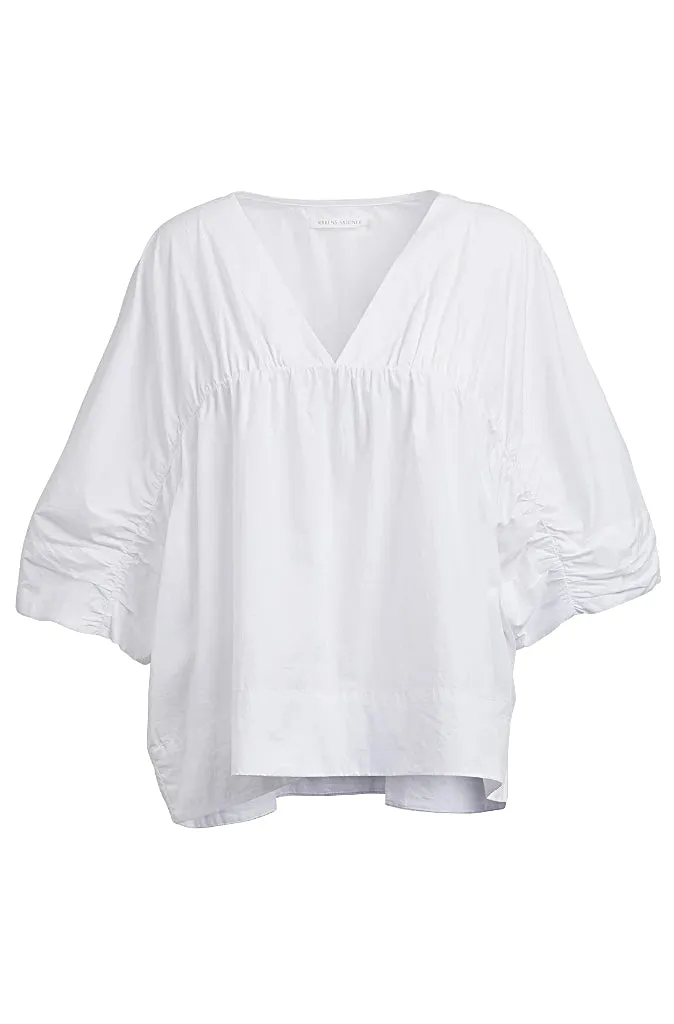 Rabens Saloner Ines Gathered Top in White