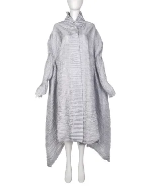 Ray London Vintage Silver Plisse Pleated Duster