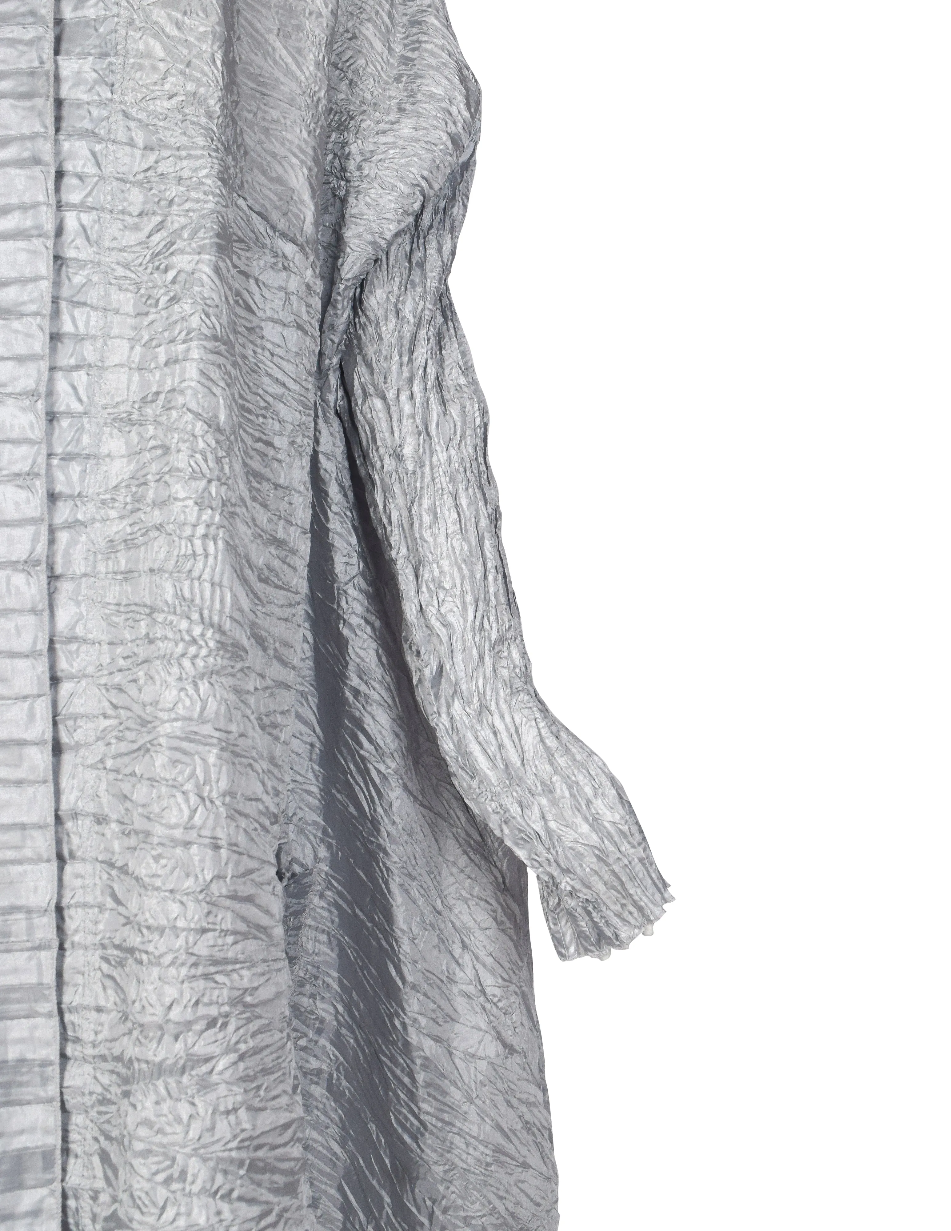 Ray London Vintage Silver Plisse Pleated Duster