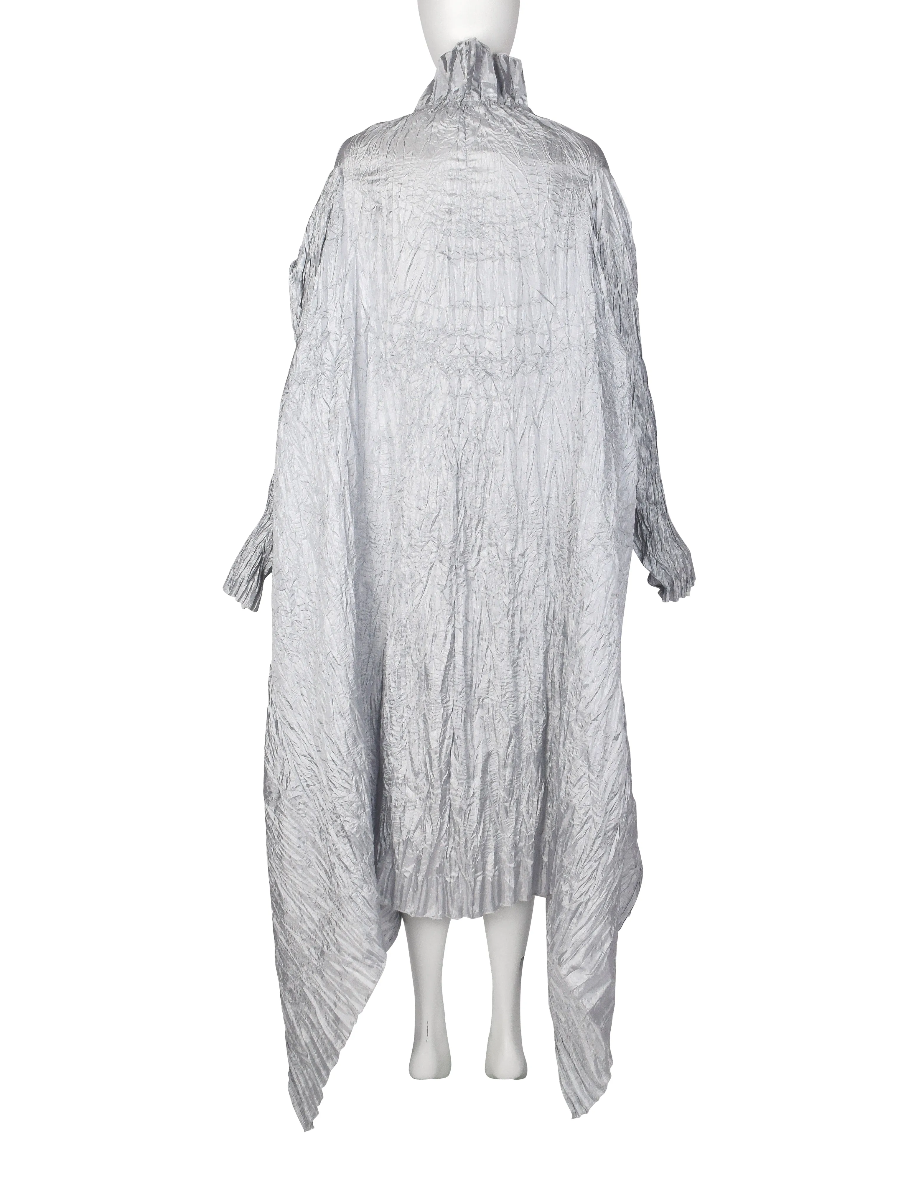 Ray London Vintage Silver Plisse Pleated Duster