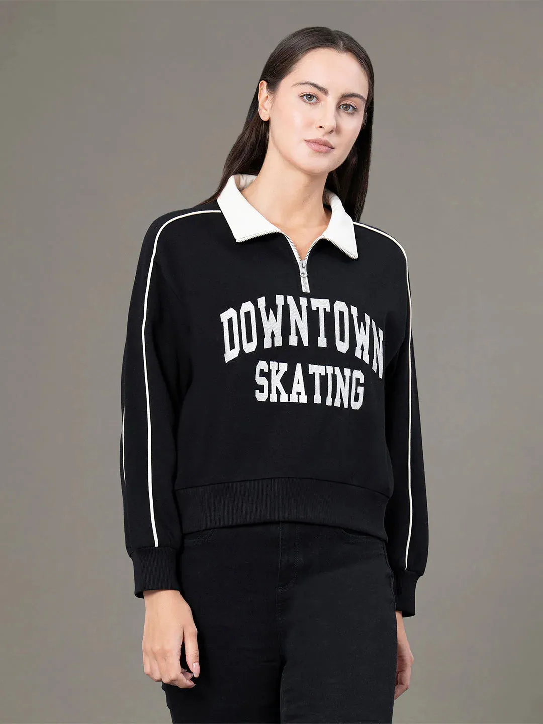 RedTape Half Zip Collar Sweatshirt for Women | Smart Look | Everyday Comfort