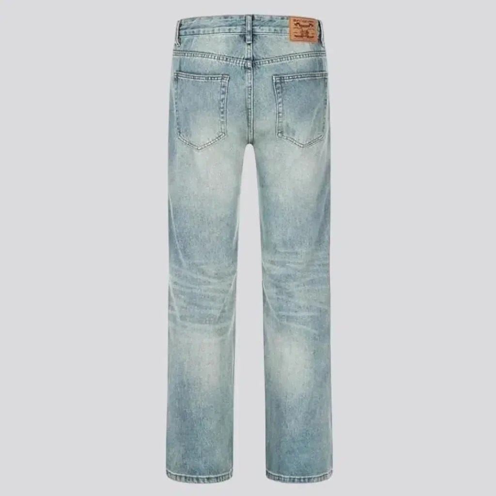 Ribbed-knees men's grunge jeans