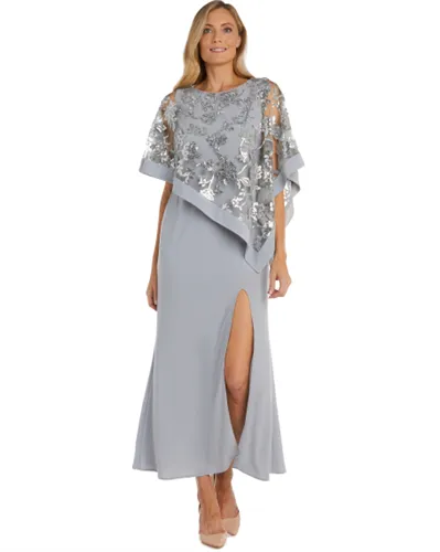 RM Richards 2551 Long Sheath Dress with Sequin Poncho