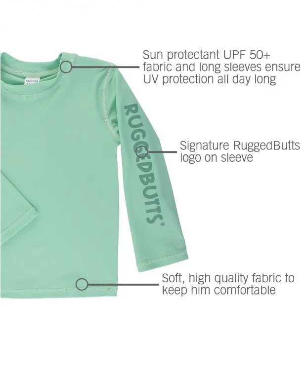 RuggedButts Sage Logo Long Sleeve Rash Guard