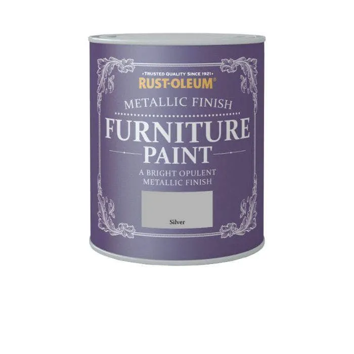 Rust-Oleum Metallic Furniture Paint 125ml - Silver