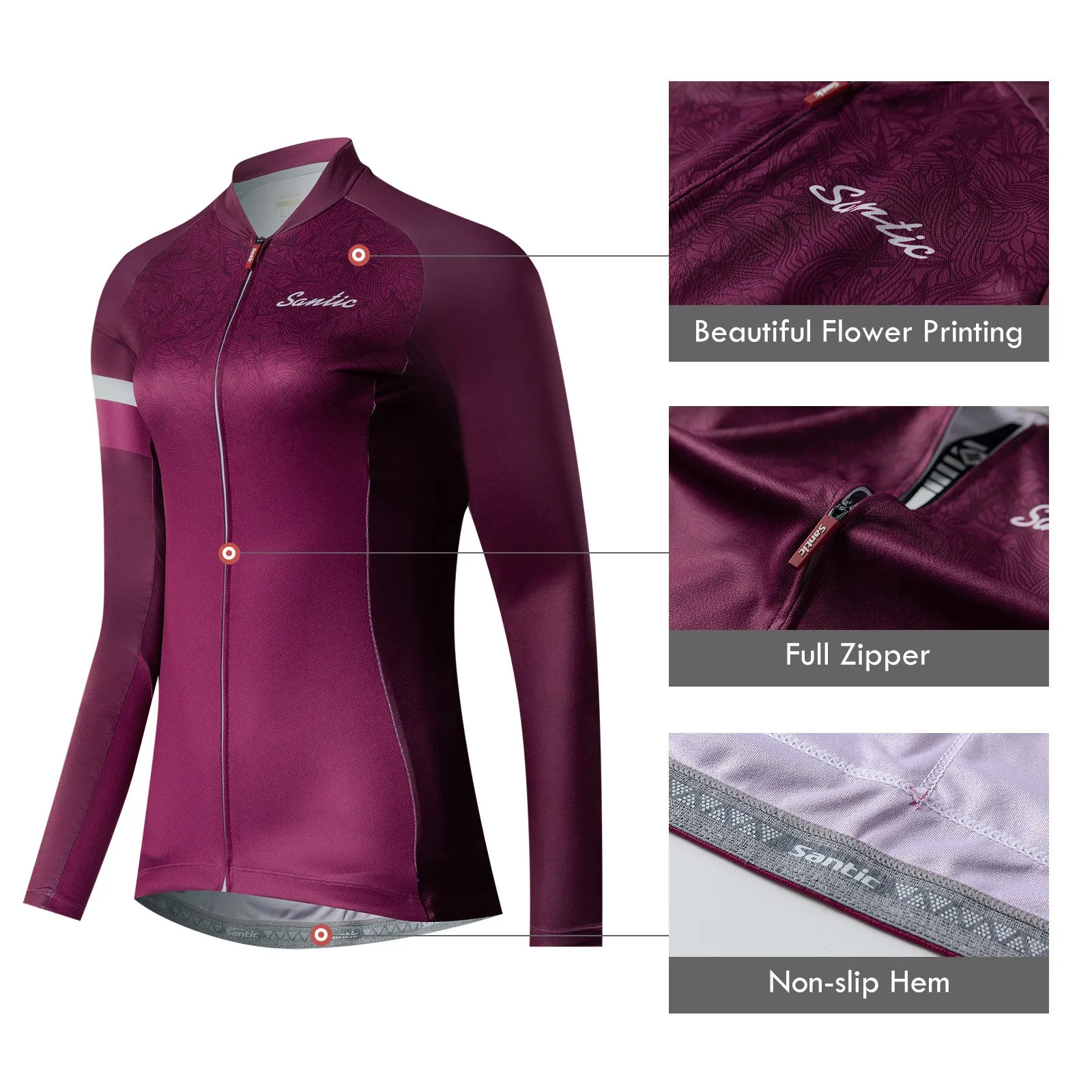 Santic Afra Pink Women Jersey Long Sleeve