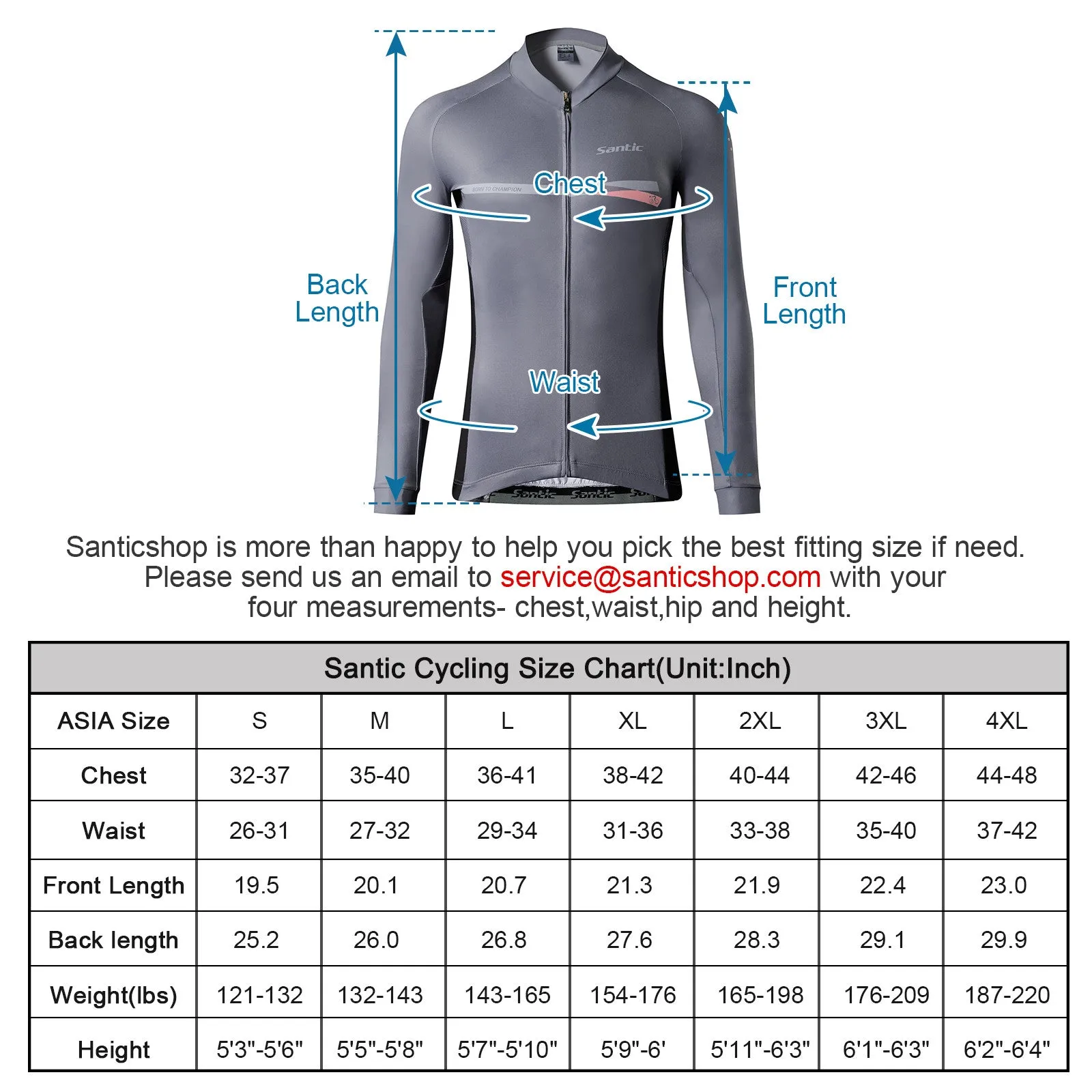 Santic Avalo Gray Men’s Cycling Jersey Long Sleeve