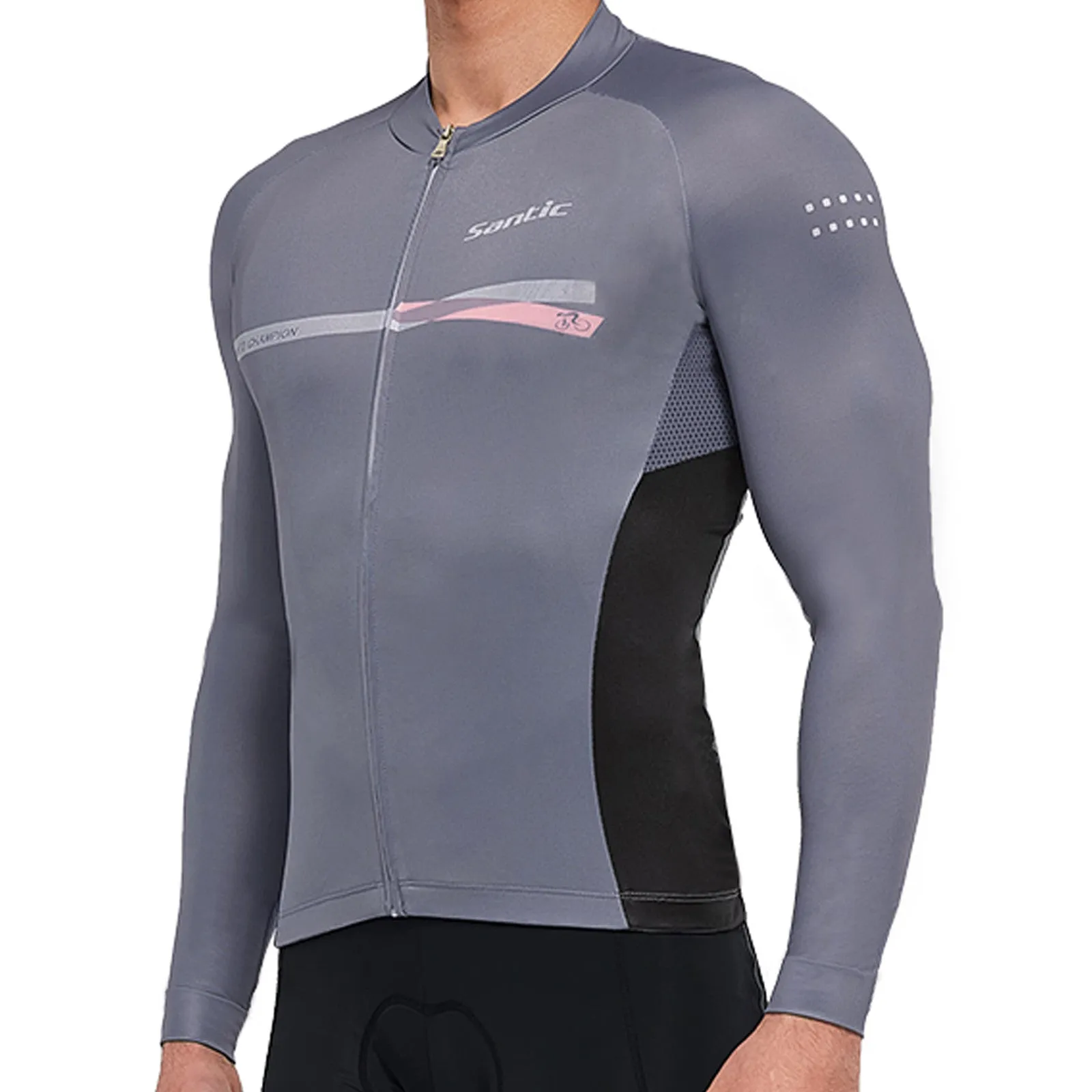 Santic Avalo Gray Men’s Cycling Jersey Long Sleeve