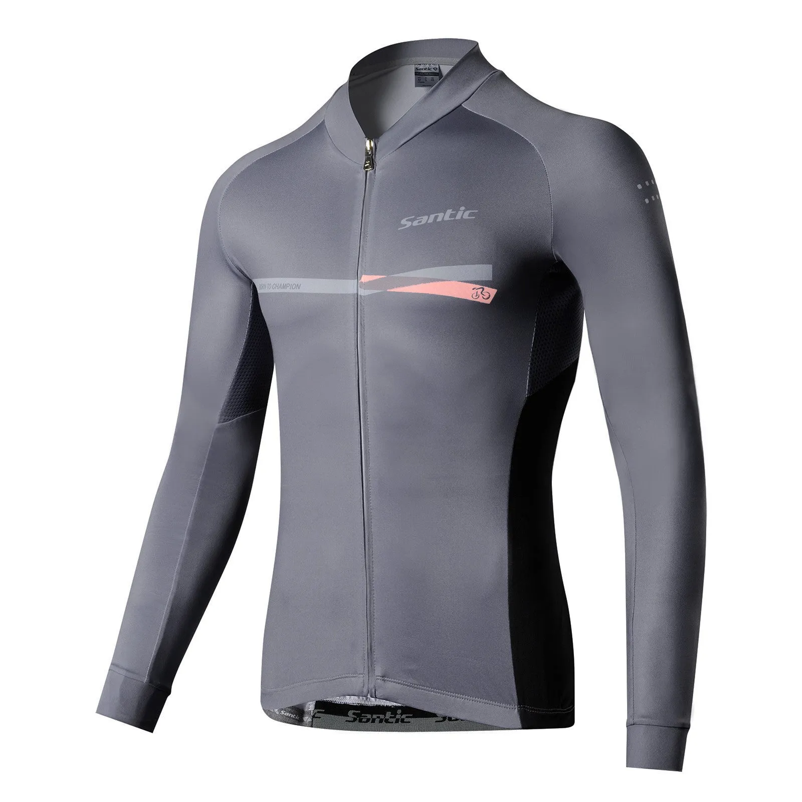 Santic Avalo Gray Men’s Cycling Jersey Long Sleeve