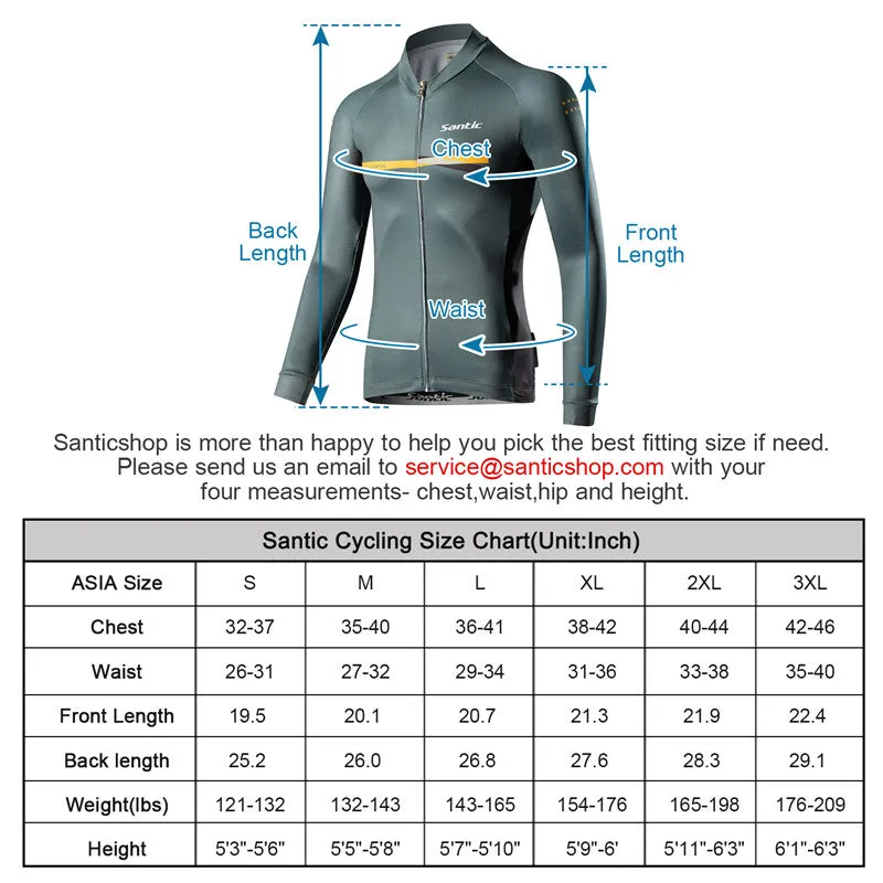 Santic Avalo Green Men Cycling Jersey Long Sleeve