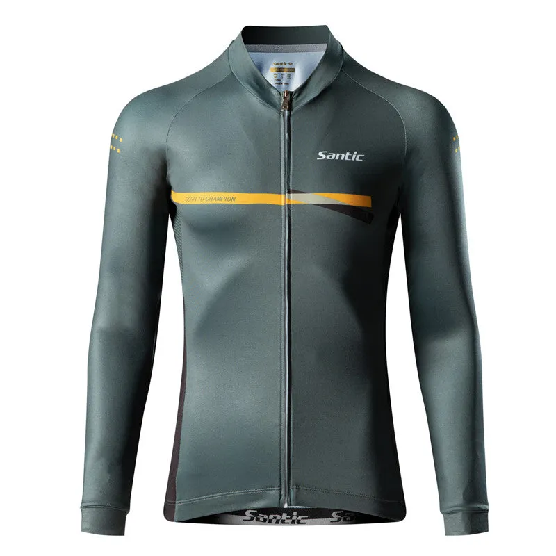 Santic Avalo Green Men Cycling Jersey Long Sleeve