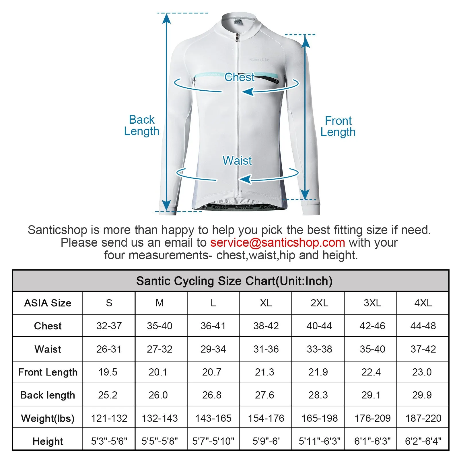 Santic Avalo White Men’s Cycling Jersey Long Sleeve