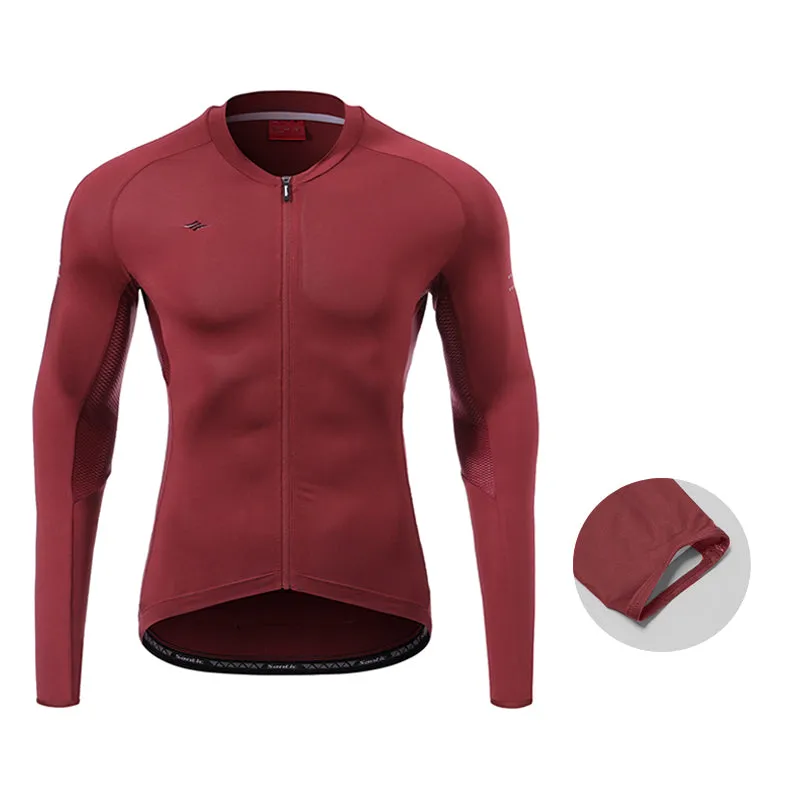 Santic Awani Red Men Cycling Jersey Long Sleeve