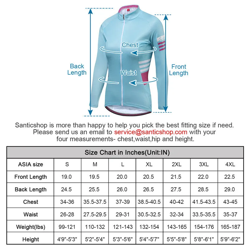 Santic Olivia Blue Women Jersey Long Sleeve