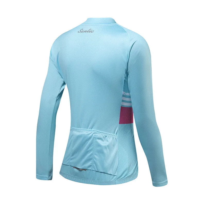 Santic Olivia Blue Women Jersey Long Sleeve