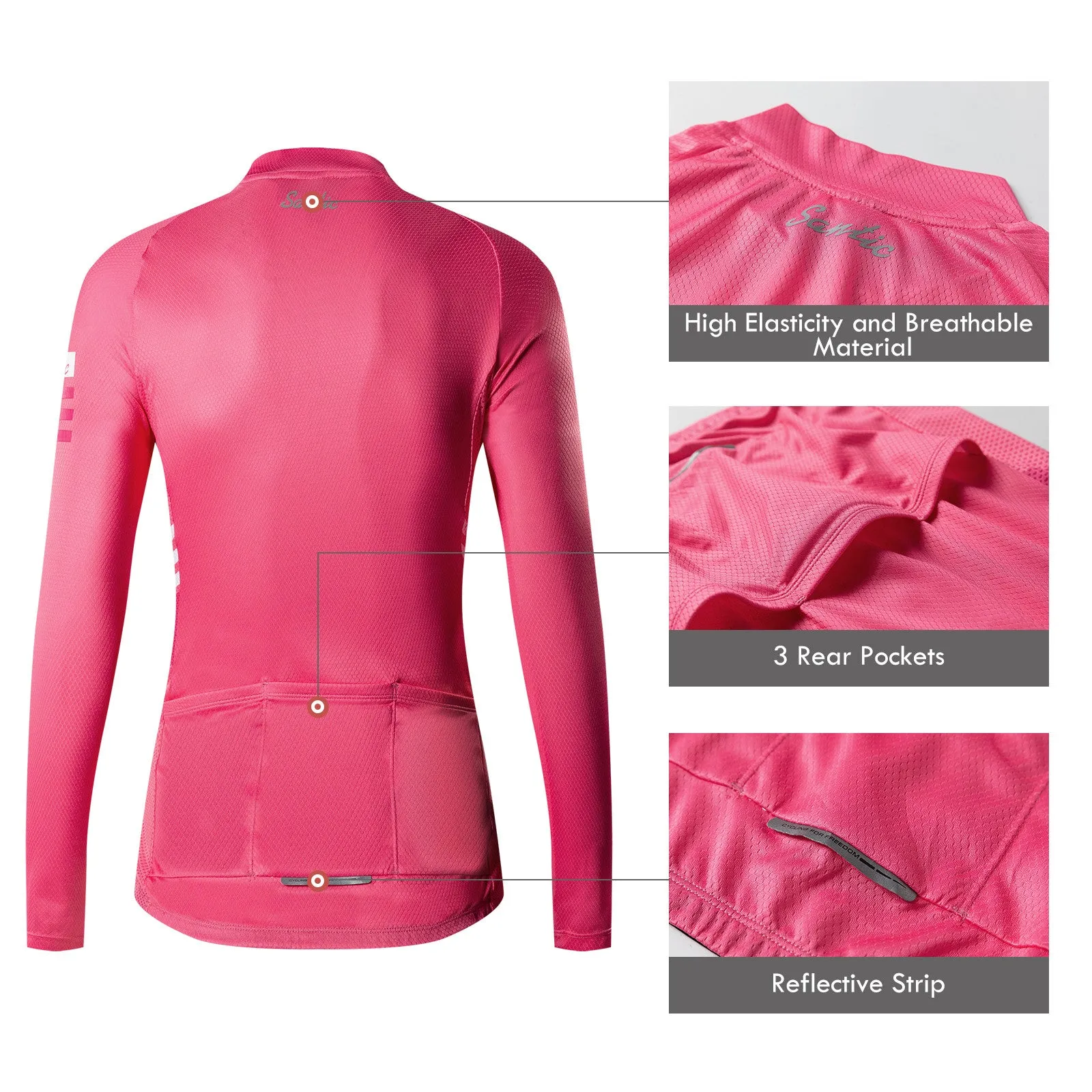 Santic Olivia Pink Women Jersey Long Sleeve