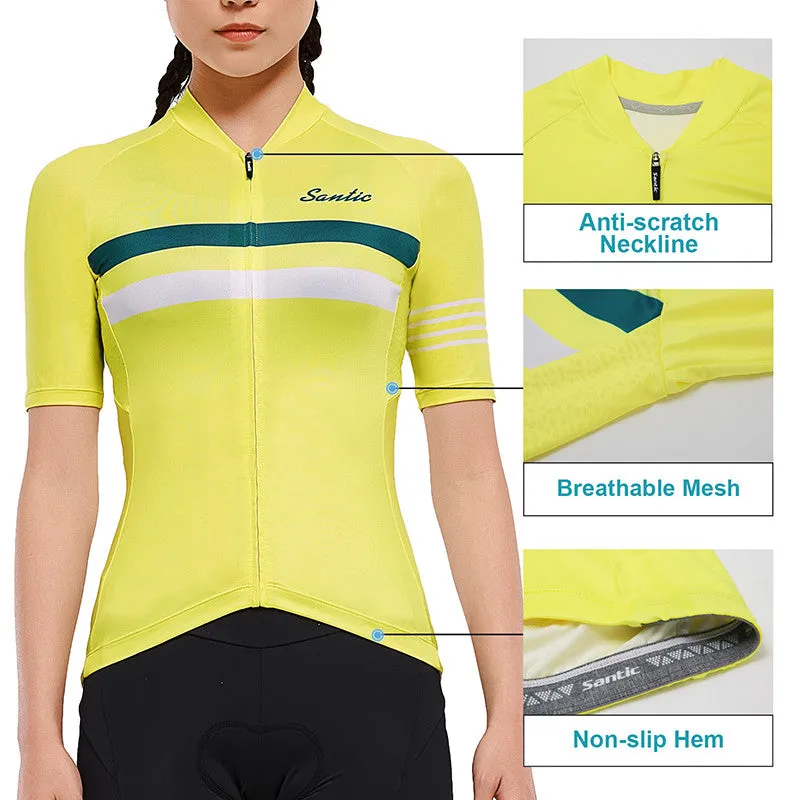 Santic Pali Yellow Women’s Cycling Jersey Short Sleeve