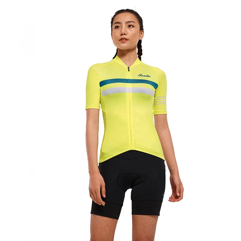 Santic Pali Yellow Women’s Cycling Jersey Short Sleeve