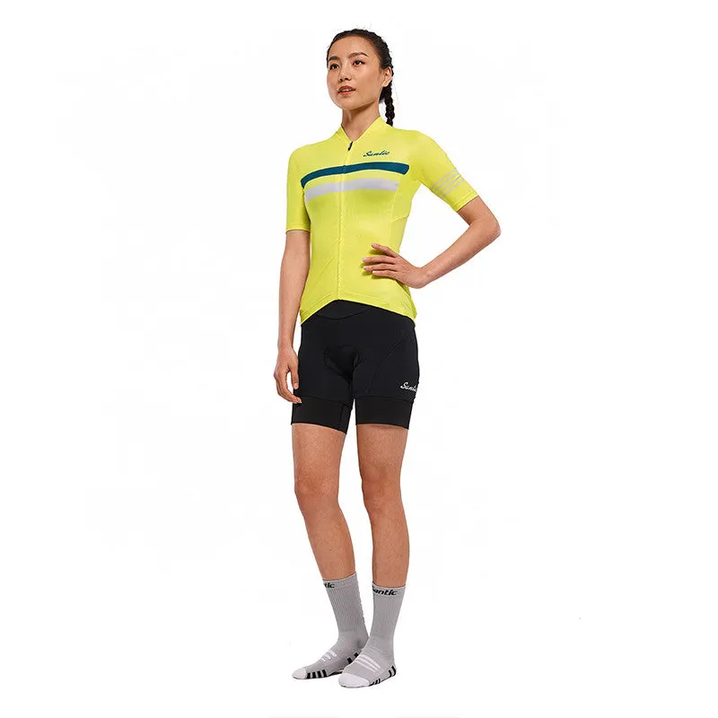 Santic Pali Yellow Women’s Cycling Jersey Short Sleeve