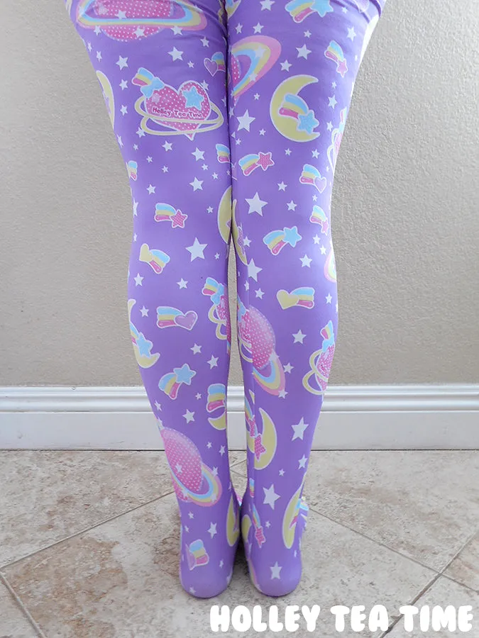 Saturn's Wish purple tights [made to order]