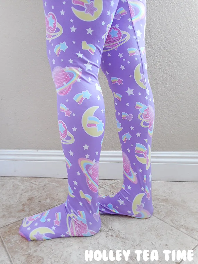 Saturn's Wish purple tights [made to order]