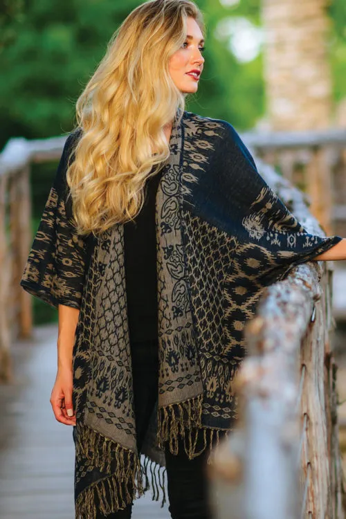 Sevya Sajani Wool & Cotton Poncho