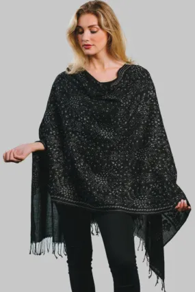 Sevya Tanisi Embroidered Wool Shawl