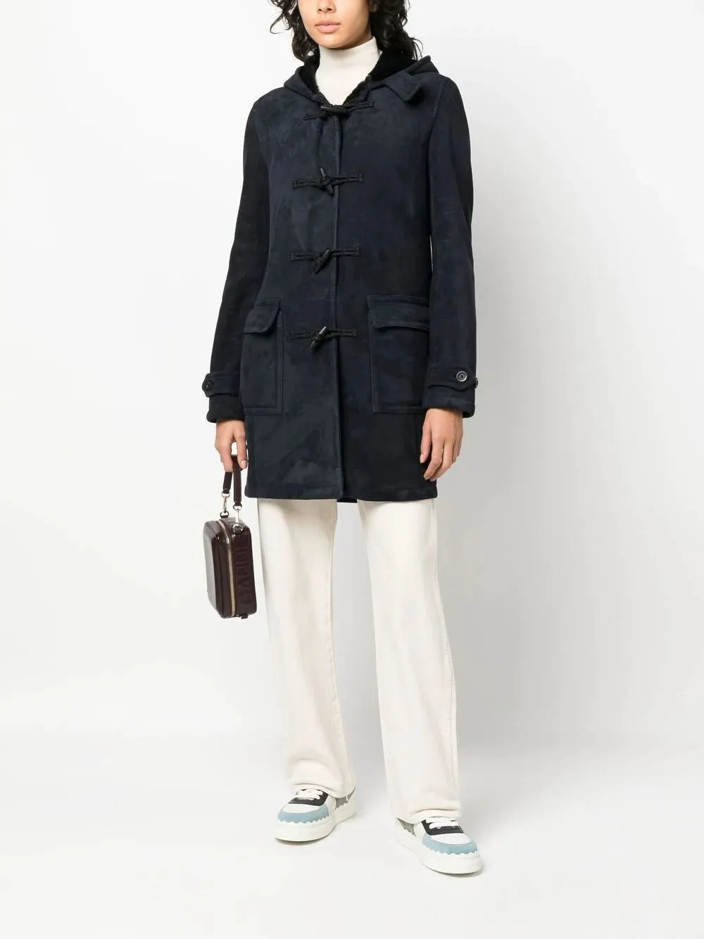 Shearling duffle coat