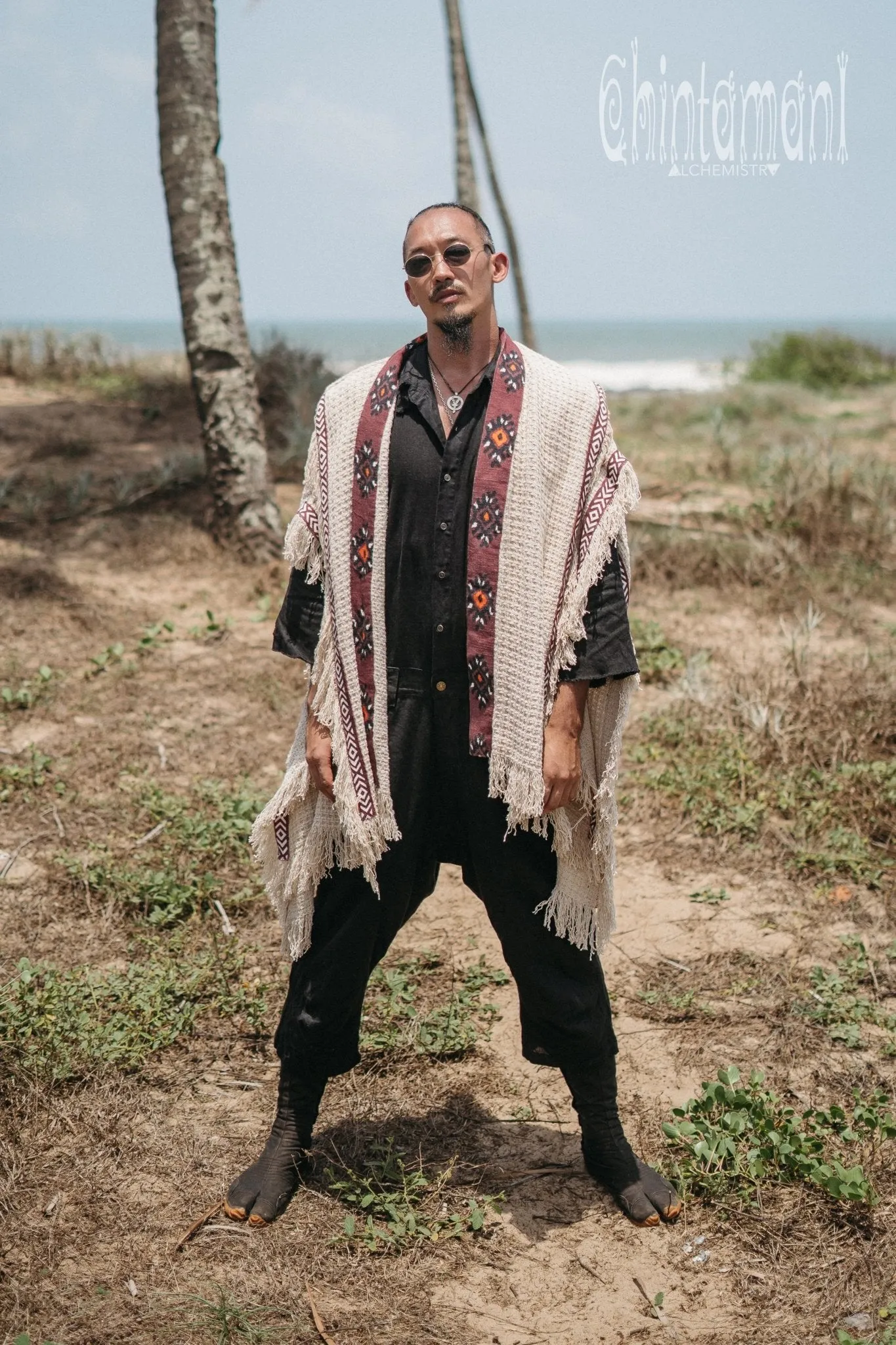 Short Berber Poncho for Men / Hemp