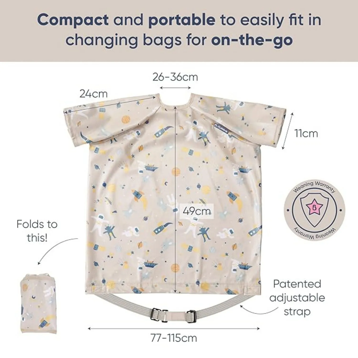 Short Sleeve Coverall Weaning Bib Cosmic Companions