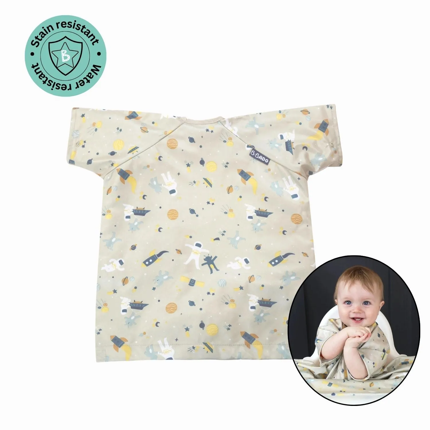 Short Sleeve Coverall Weaning Bib Cosmic Companions