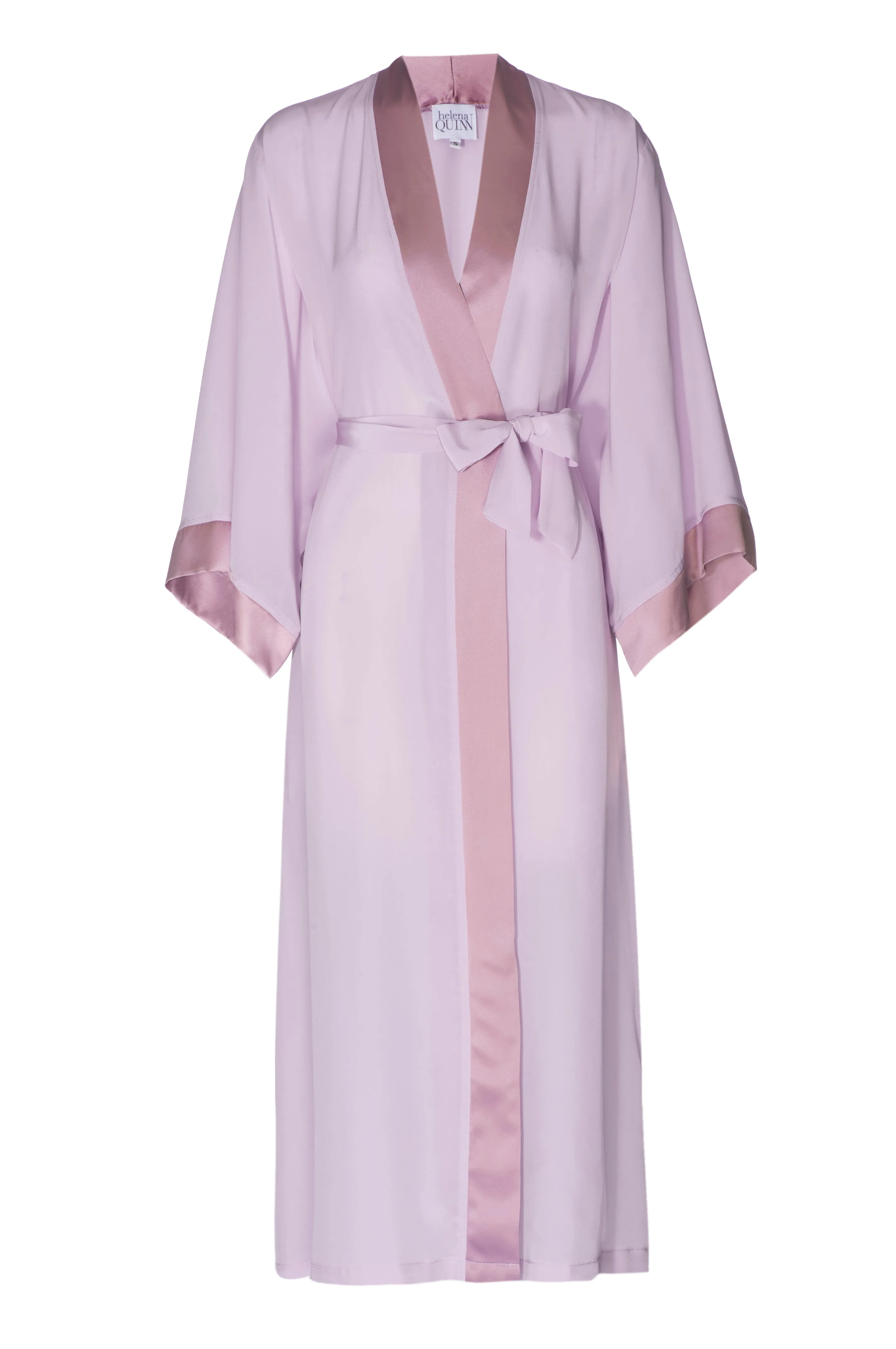 Silk Charmeuse Long Silk Robe: Lilac Orchid