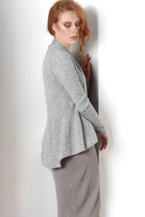 Silver grey Cashmere Cardigan - Pointelle