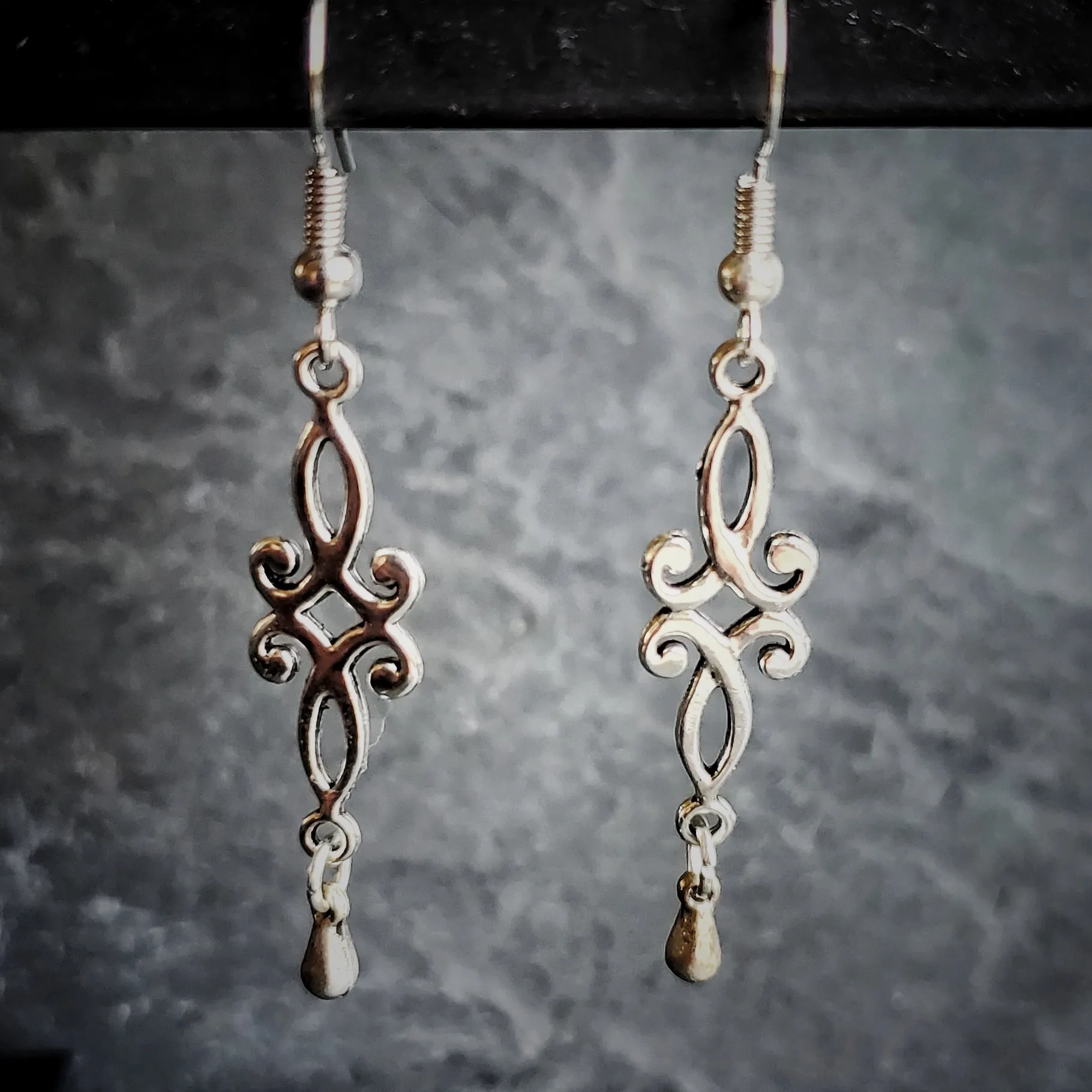 Siver Drop Renaissance Earrings Fantasy Jewelry