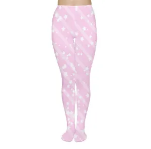 Sparkle Stars Pastel Pink Tights [made to order]