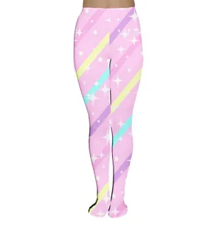 Sparkle Stars Pink Tights [made to order]