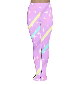 Sparkle Stars Purple Tights [made to order]