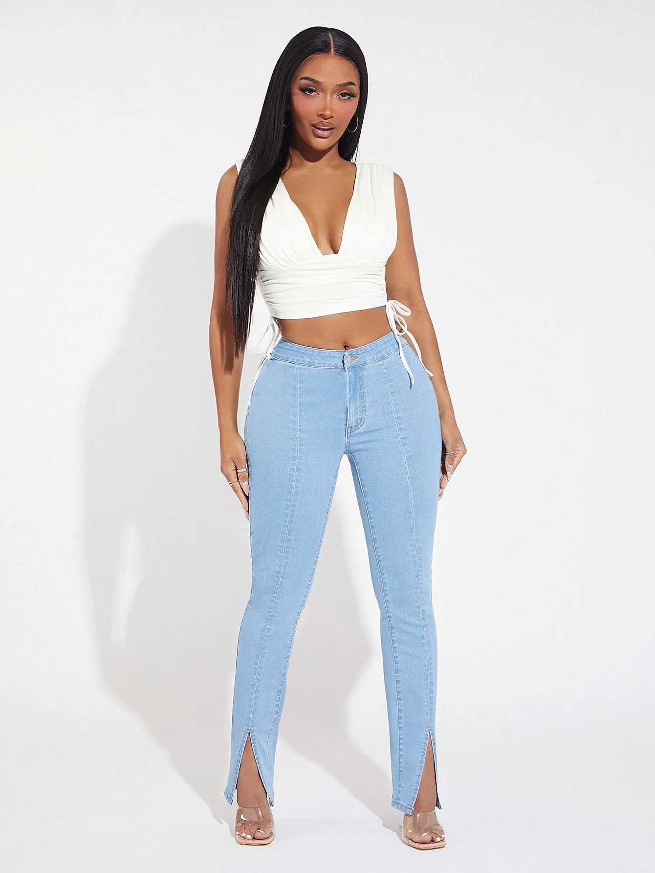 Split Hem Skinny Jeans