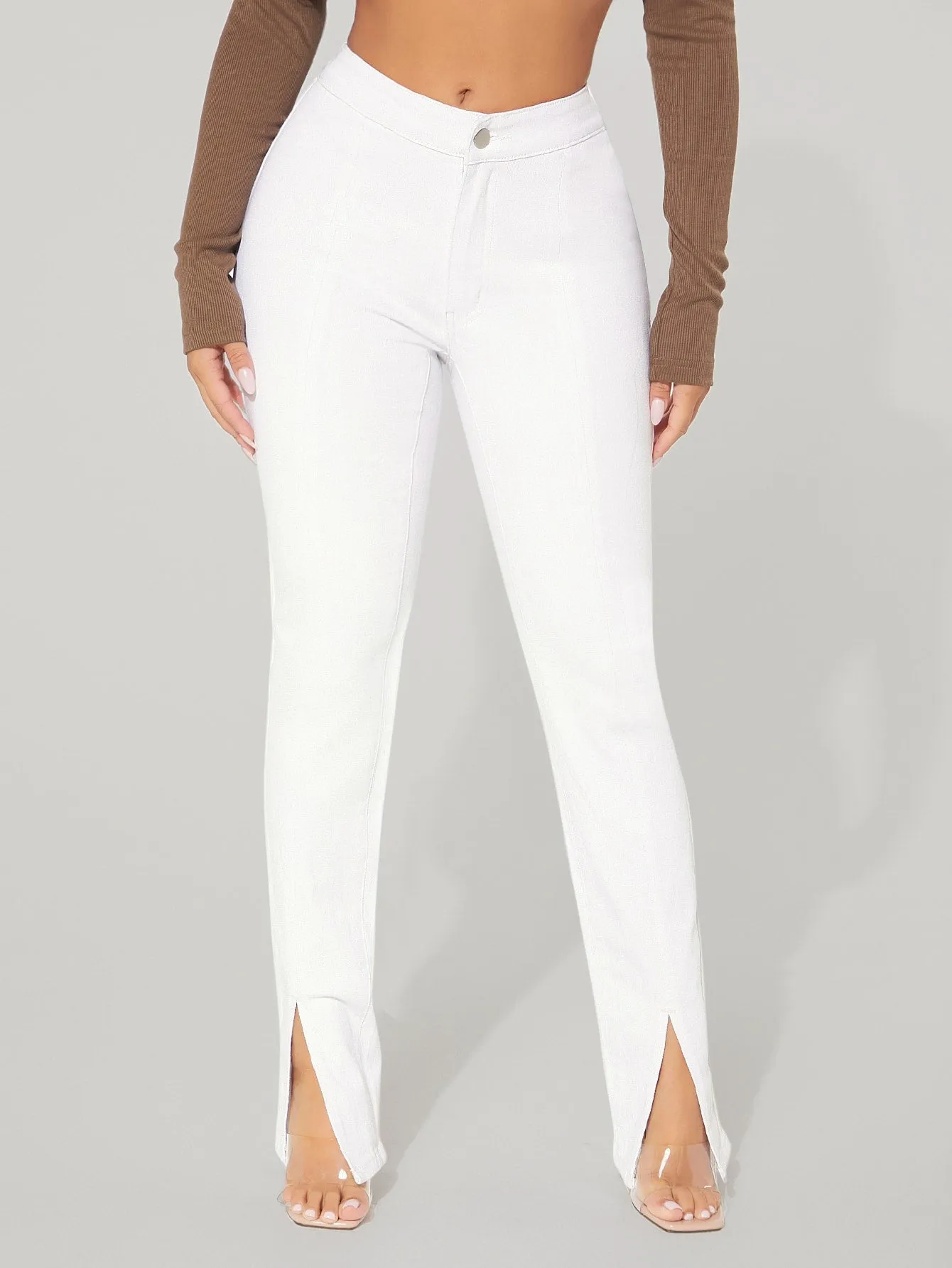 Split Hem Skinny Jeans