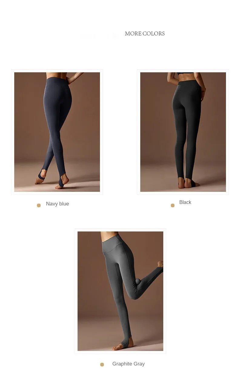 Stirrup Feet High Waist Hip Lift Yoga Pants Trainning Running Fitness Seamless Sports Leggings