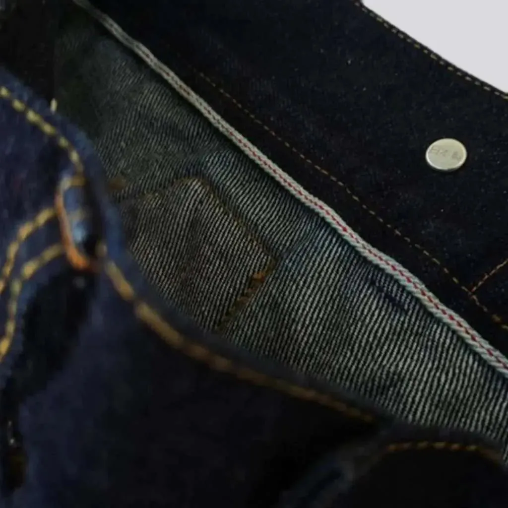 Straight mid-waist selvedge jeans