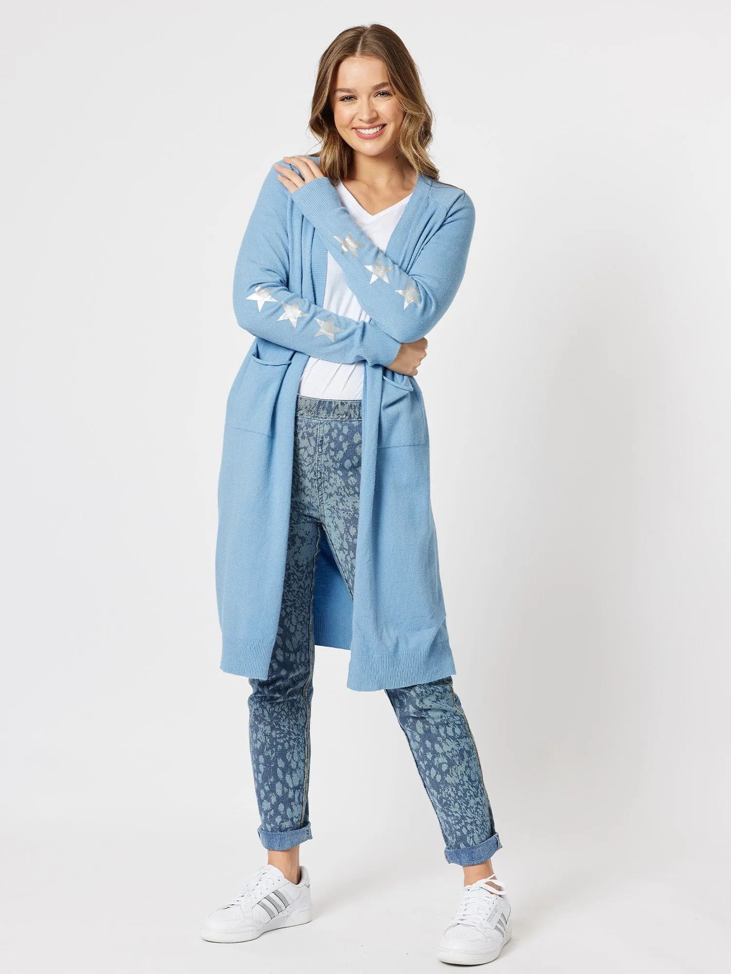 Superstar Longline Cardigan - Powder