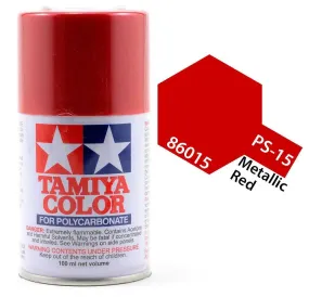 Tamiya 86015 PS-15 Metallic Red Polycarbonate Spray Paint 100ml TAM86015