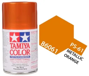 Tamiya 86061 PS-61 Metallic Orange Polycarbonate Spray Paint 100ml TAM86061