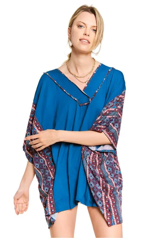 TEEK - TEAL BOHEMIAN PONCHO TUNIC